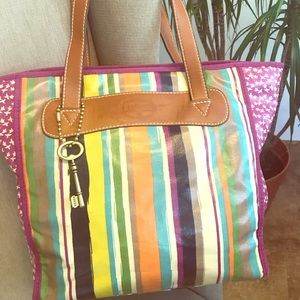 Fossil Waxed Canvas Tote